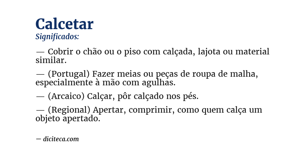 Significado de calcetar