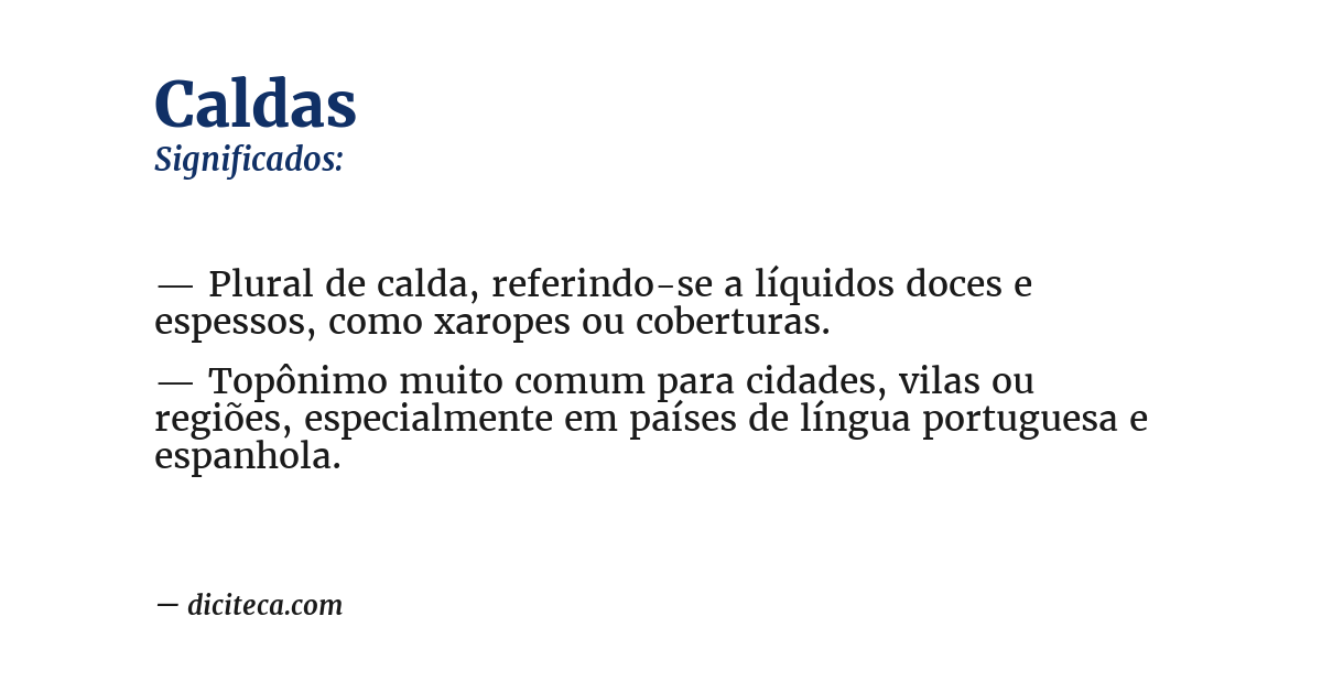 Significado de caldas