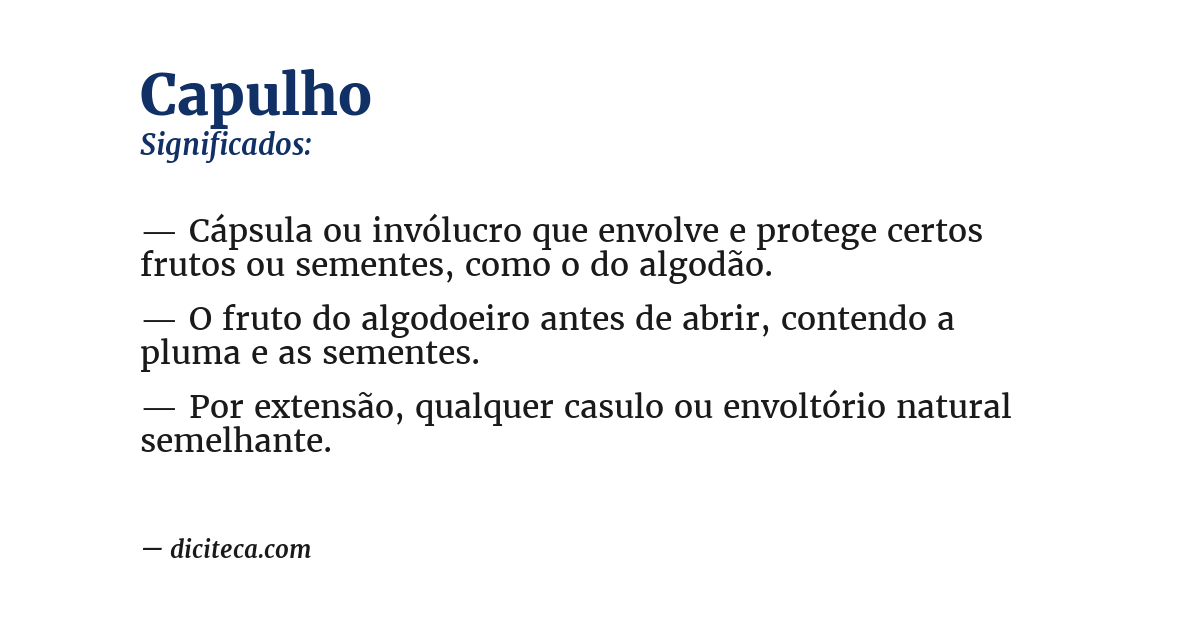 Significado de capulho