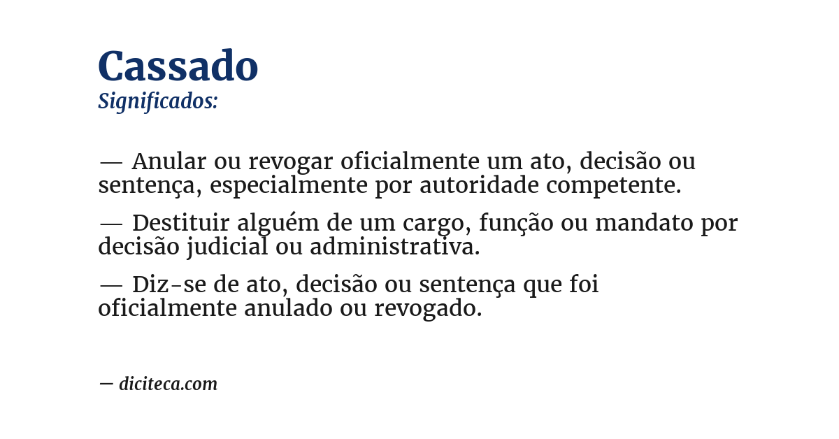 Significado de cassado