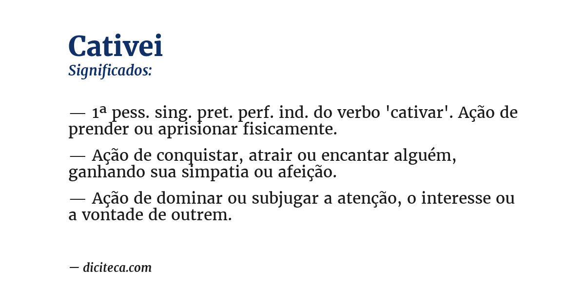 Significado de cativei