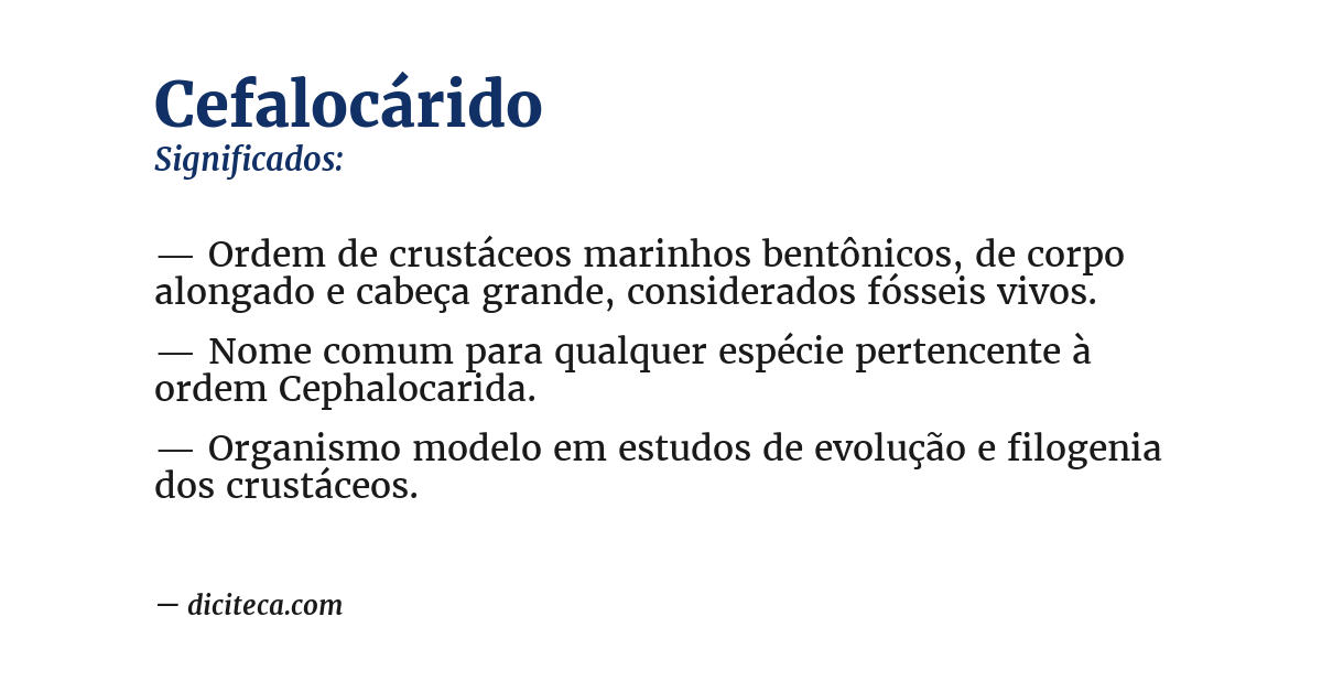 Significado de cefalocárido