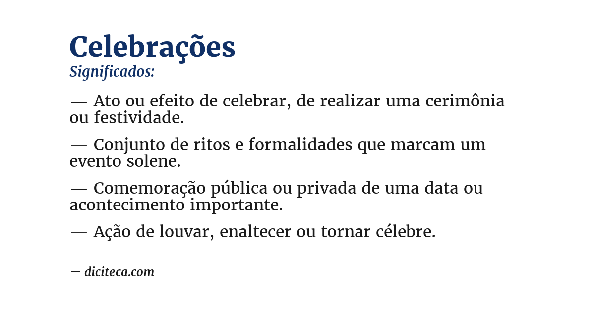 Significado de celebrações