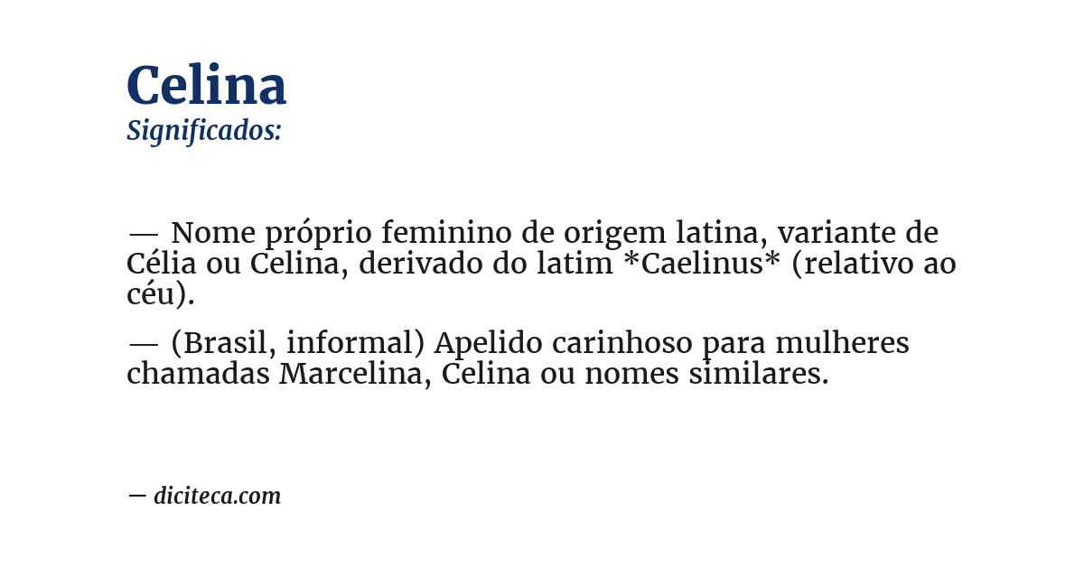 Significado de celina