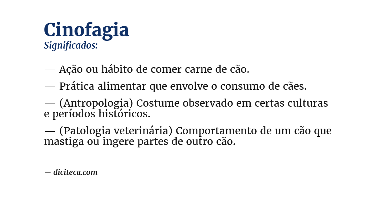 Significado de cinofagia