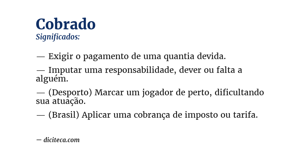 Significado de cobrado