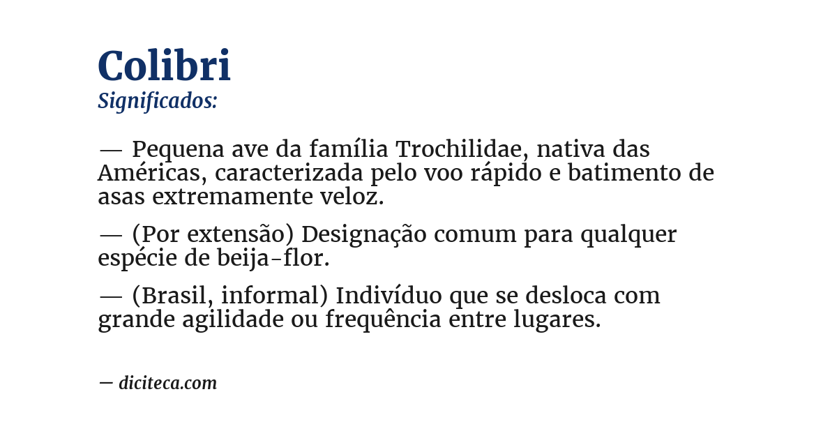 Significado de colibri