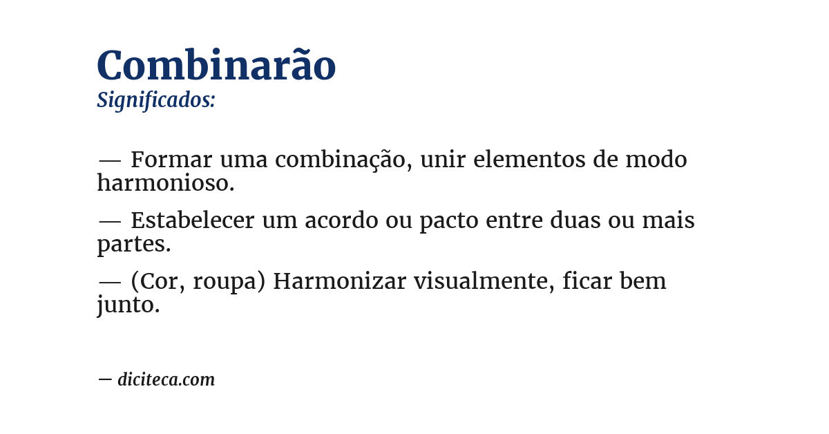 Significado de combinarão