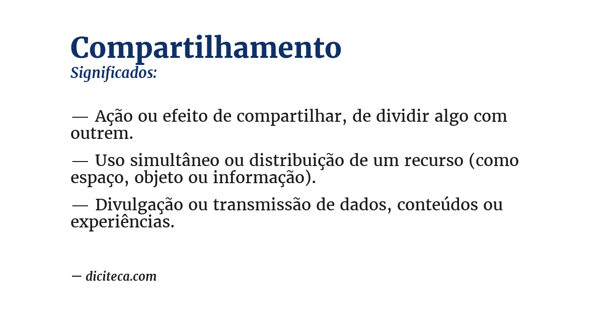 Significado de compartilhamento