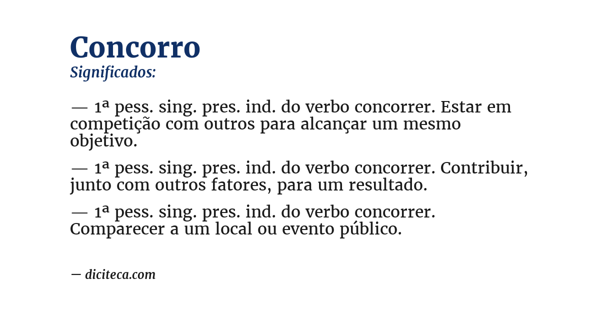 Significado de concorro