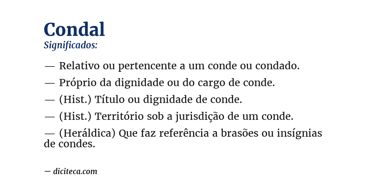 Significado de condal