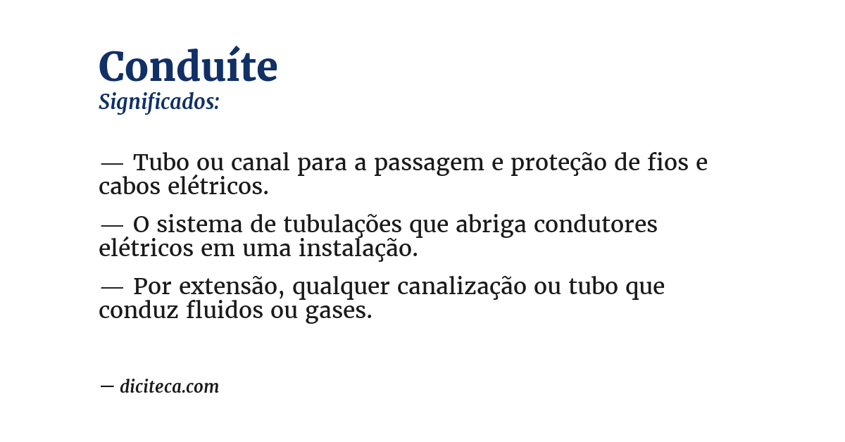 Significado de conduíte