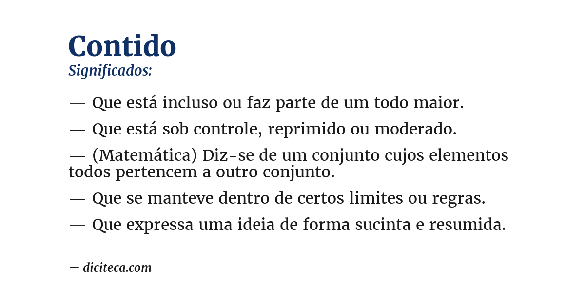 Significado de contido