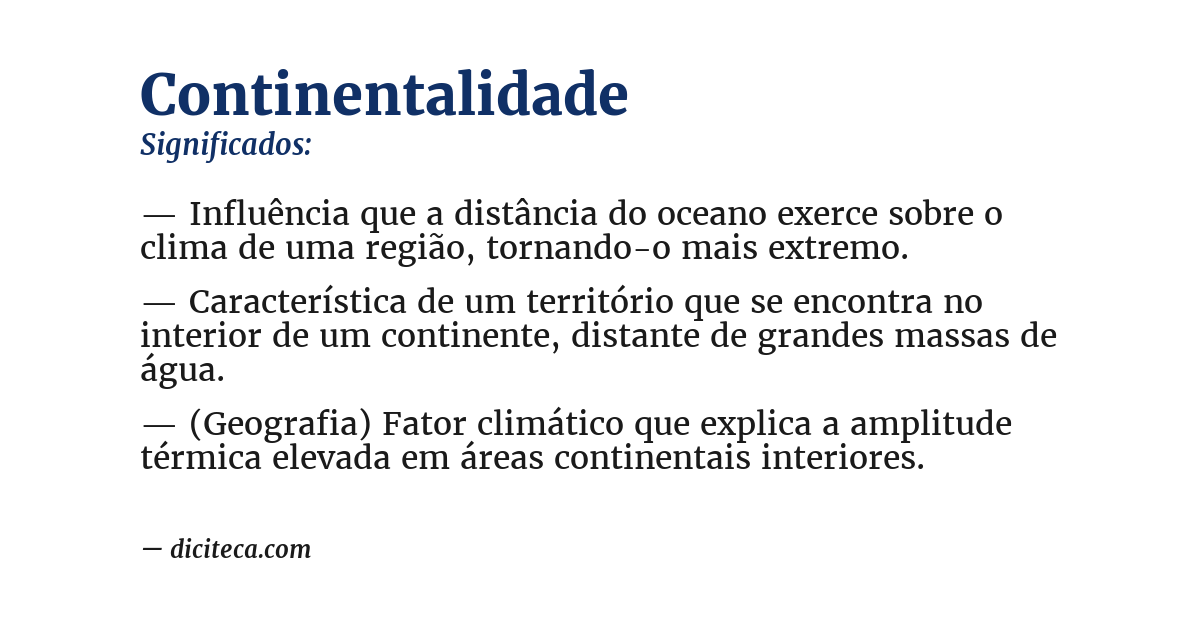 Significado de continentalidade