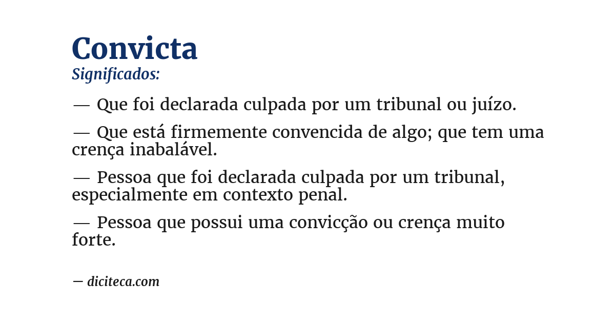 Significado de convicta