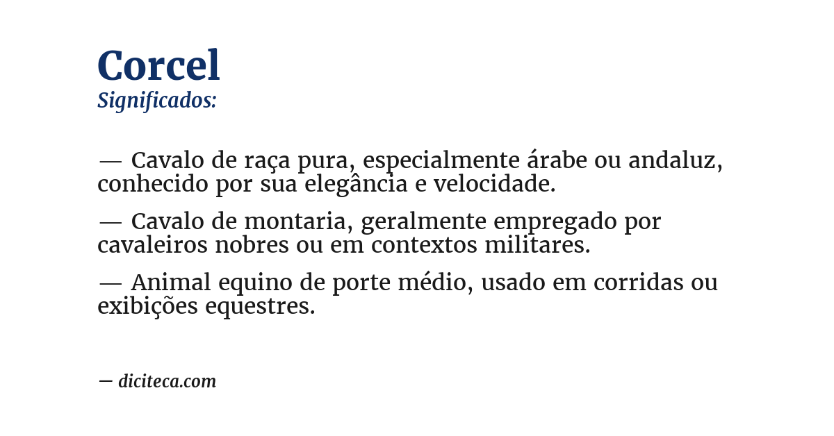 Significado de corcel
