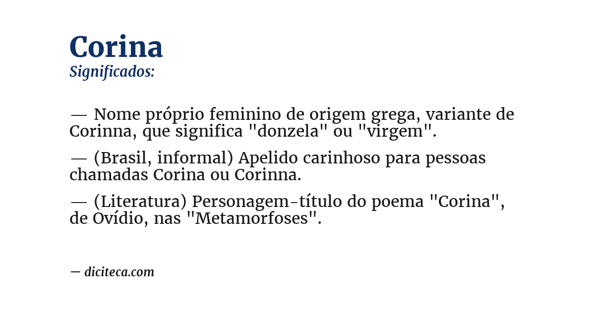 Significado de corina