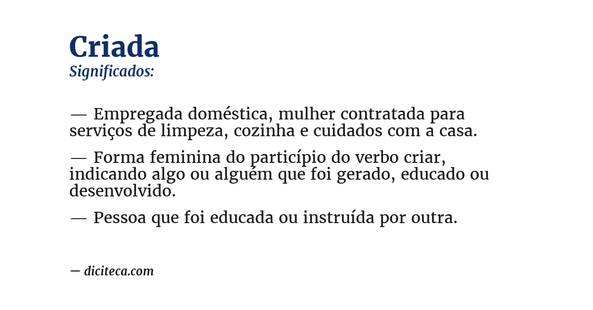 Significado de criada