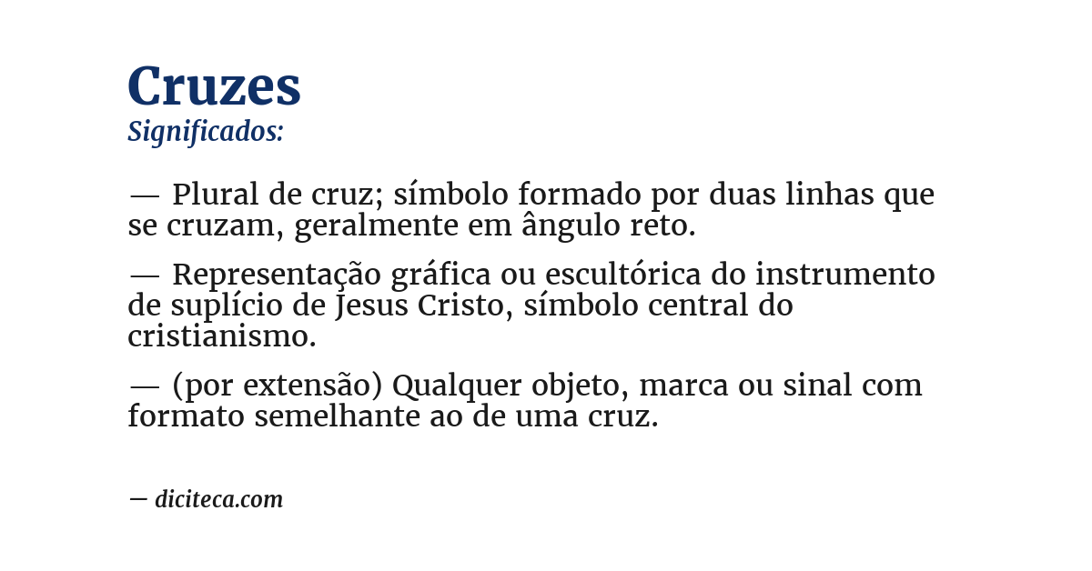 Significado de cruzes