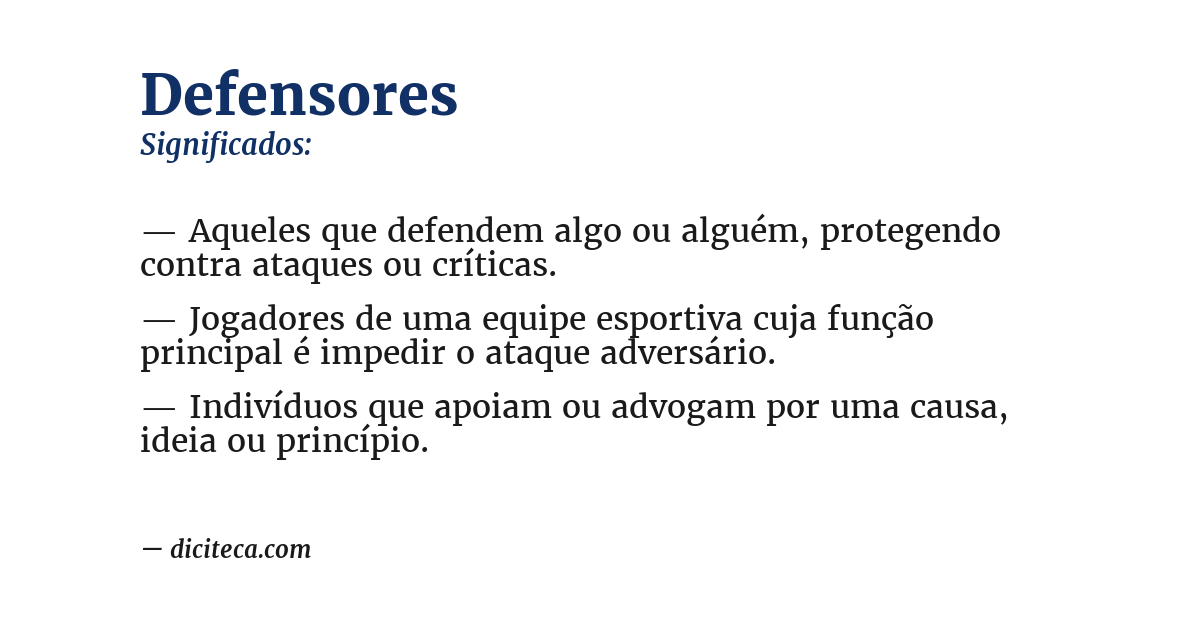 Significado de defensores