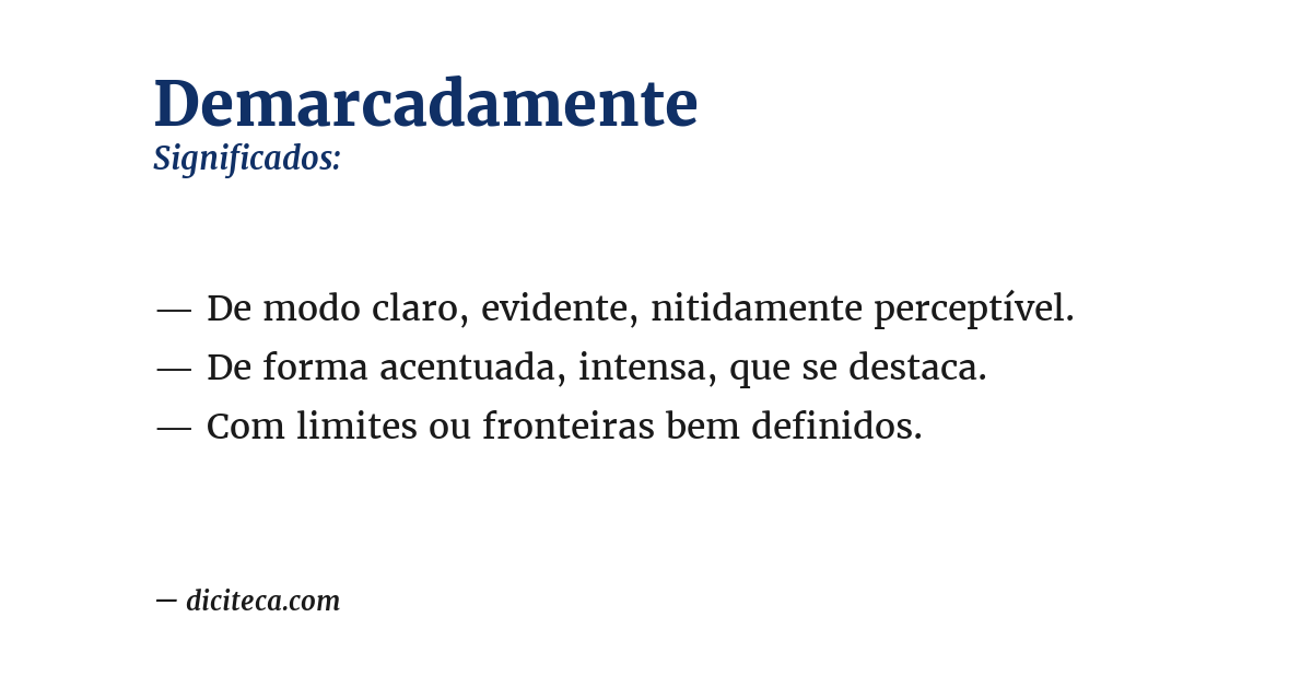 Significado de demarcadamente