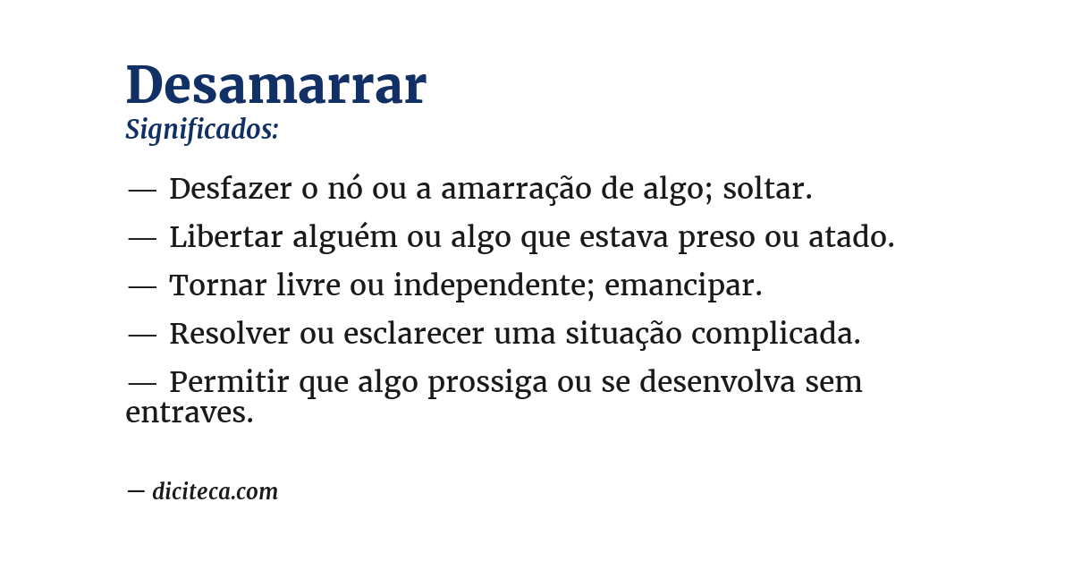 Significado de desamarrar