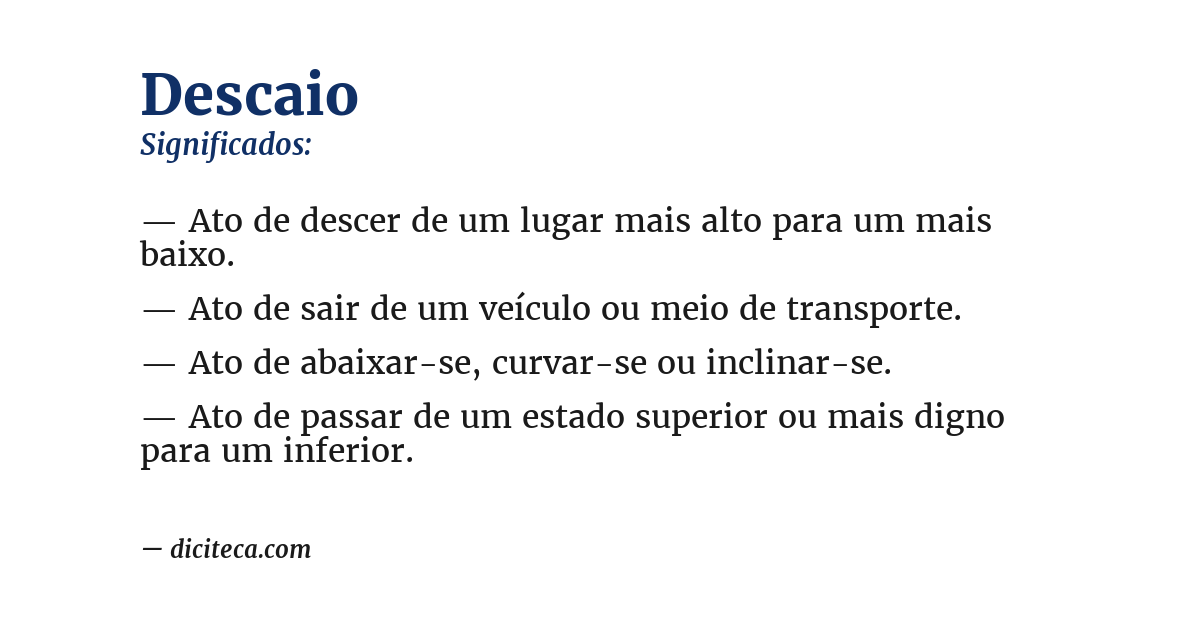 Significado de descaio