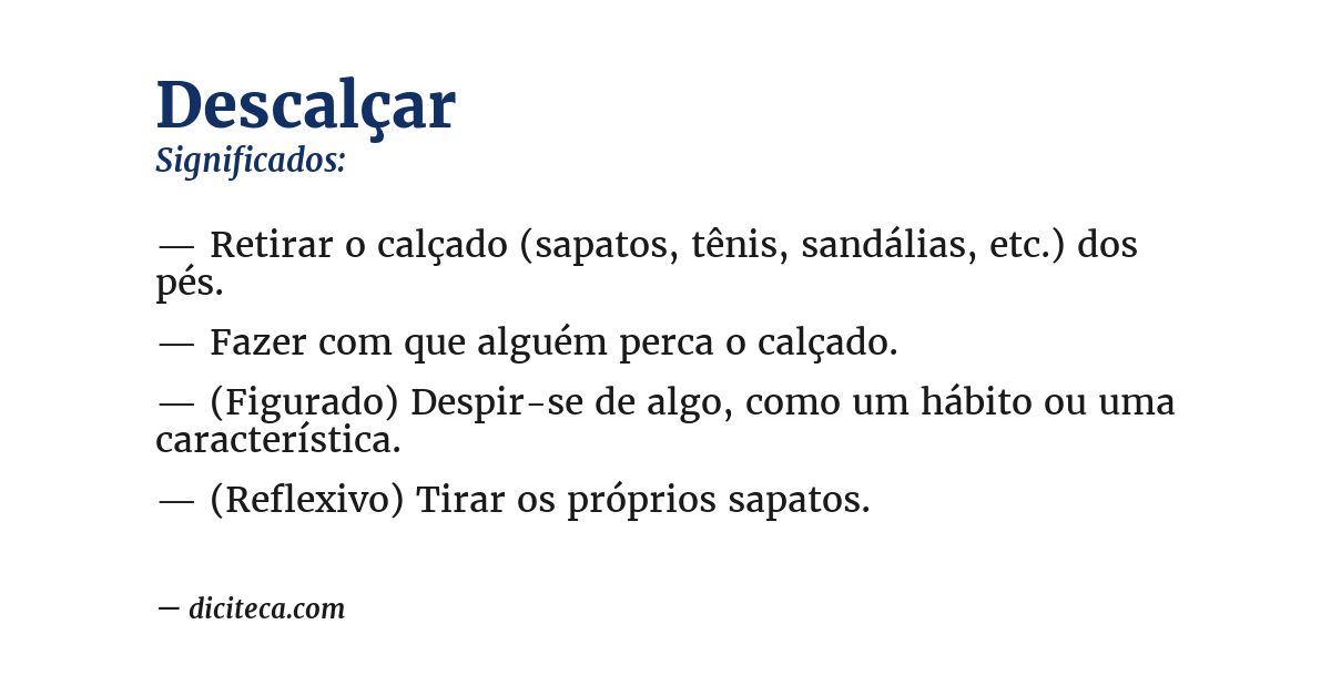 Significado de descalçar