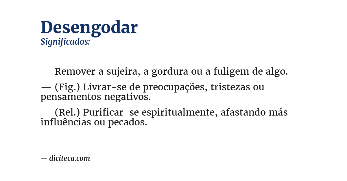 Significado de desengodar