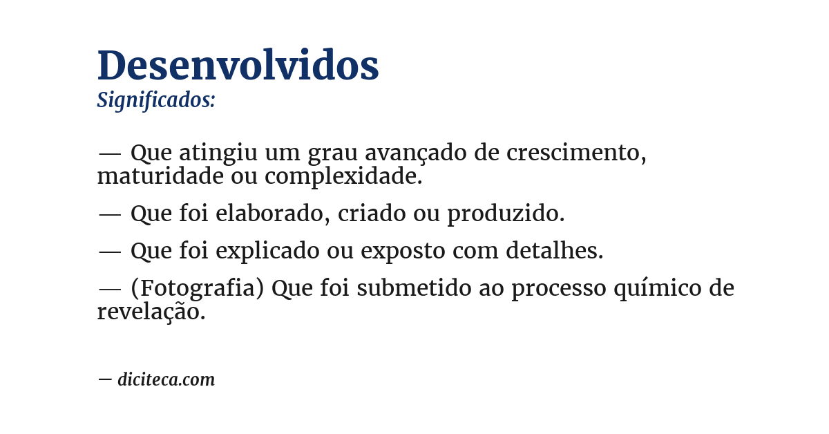 Significado de desenvolvidos