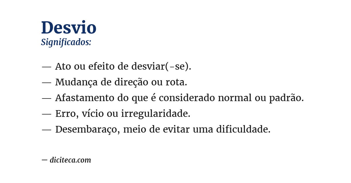 Significado de desvio