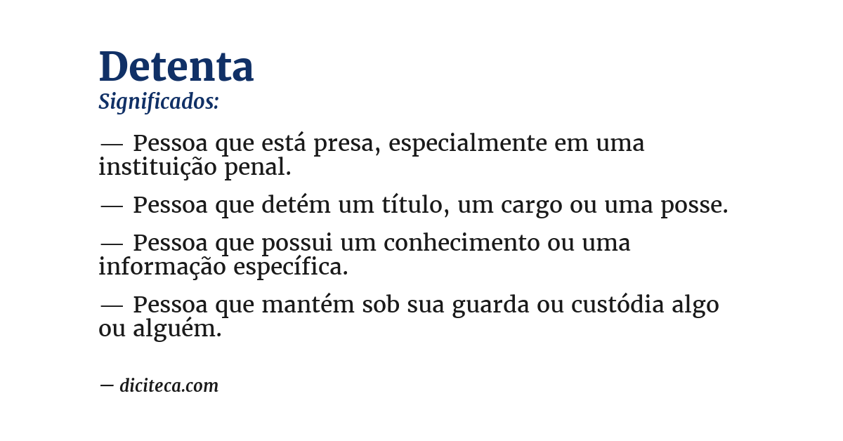 Significado de detenta