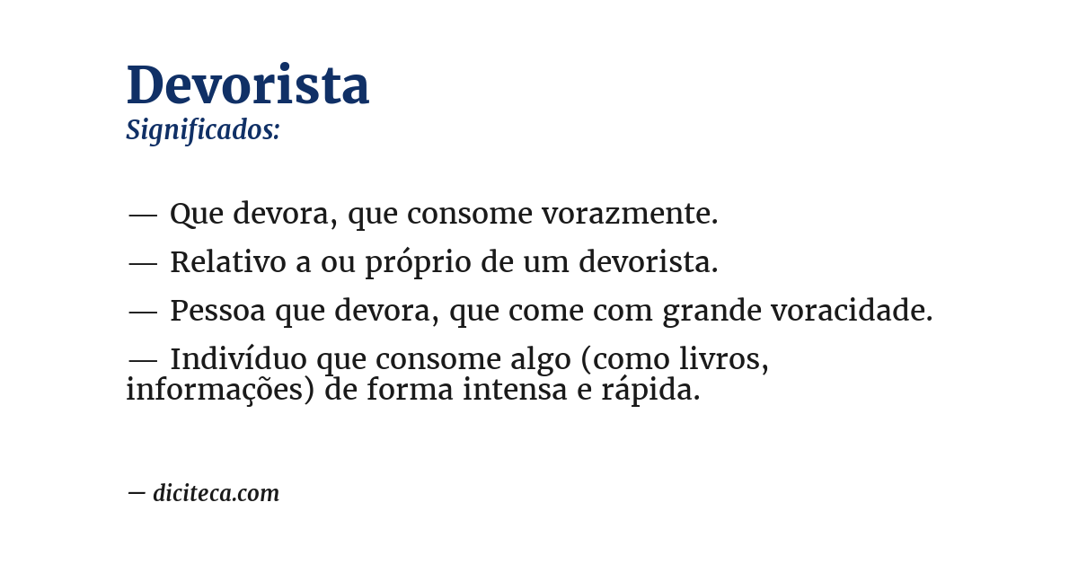 Significado de devorista