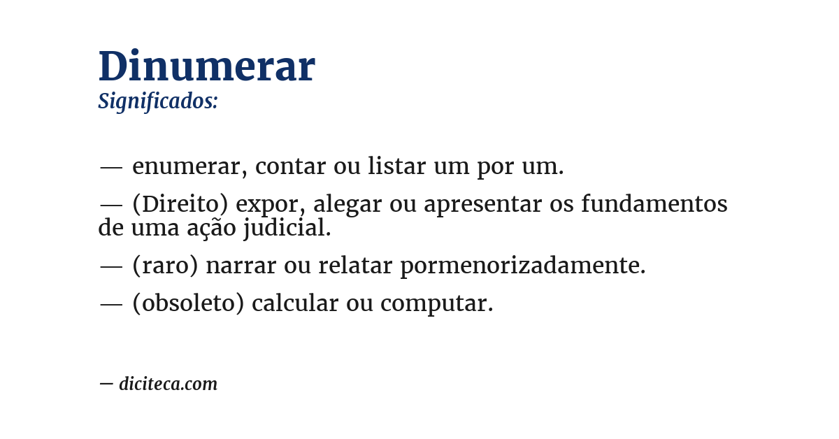 Significado de dinumerar