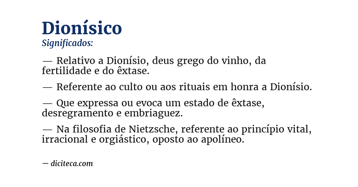 Significado de dionísico