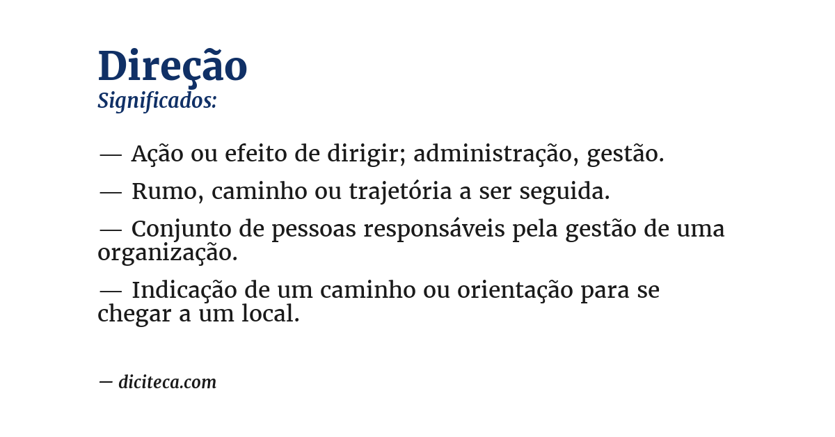 Significado de direção