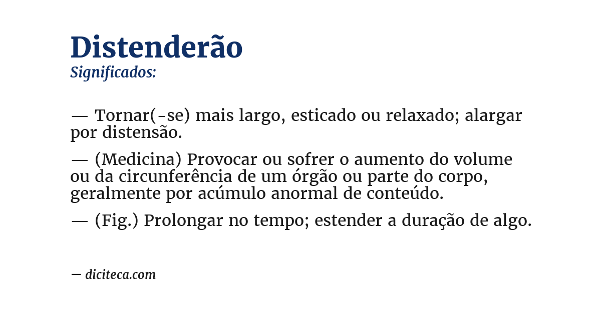 Significado de distenderão
