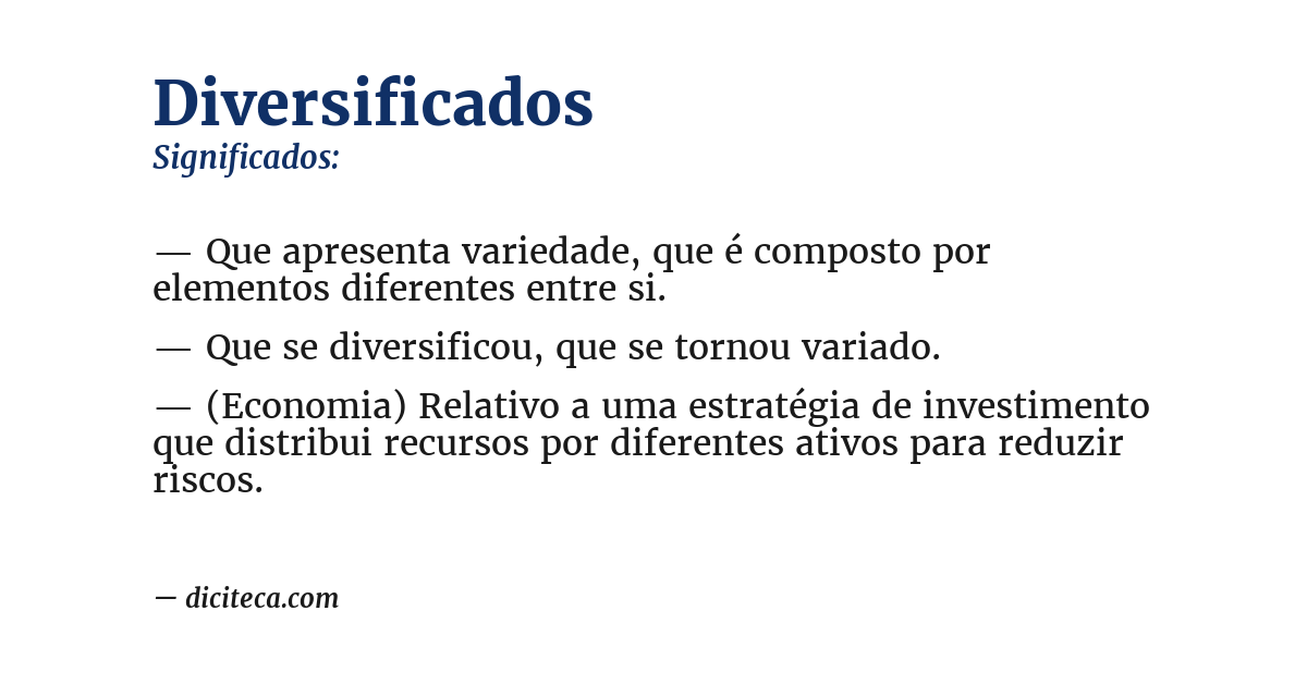 Significado de diversificados
