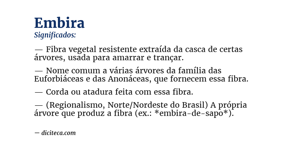 Significado de embira