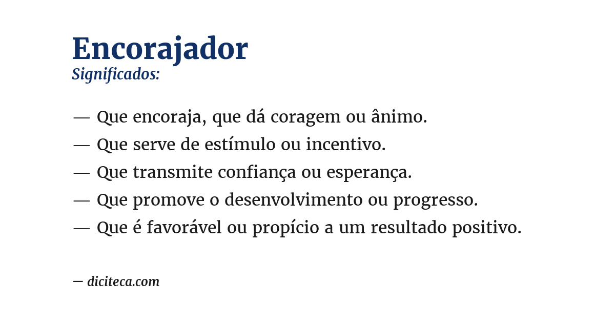 Significado de encorajador