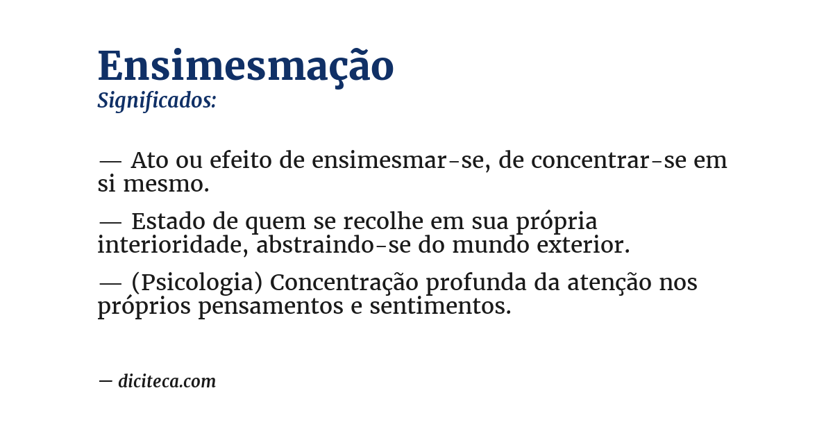 Significado de ensimesmação