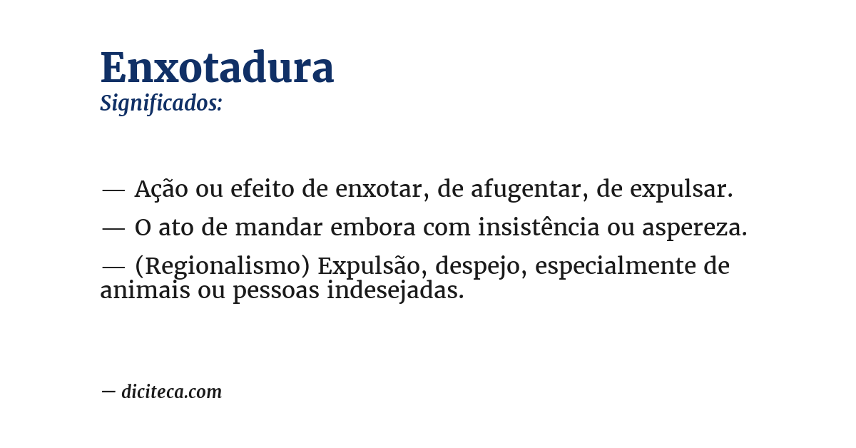 Significado de enxotadura