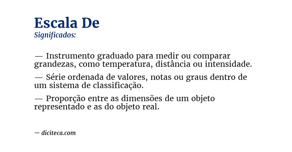 Significado de escala de