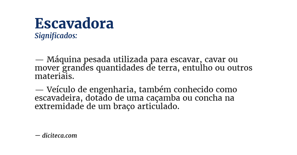 Significado de escavadora
