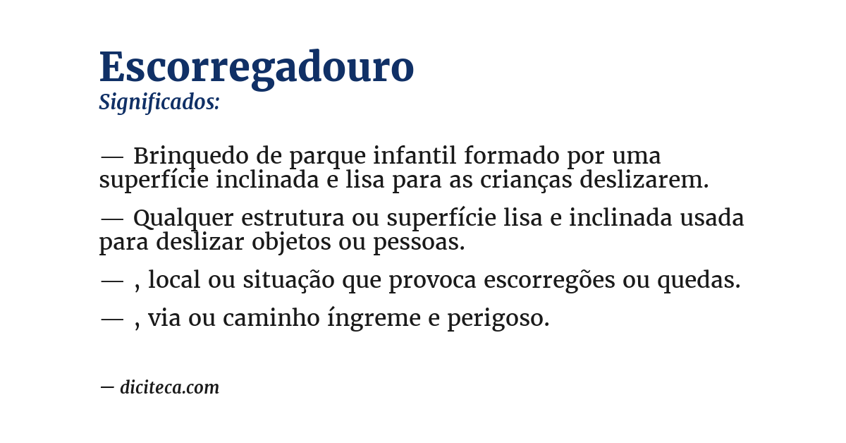 Significado de escorregadouro