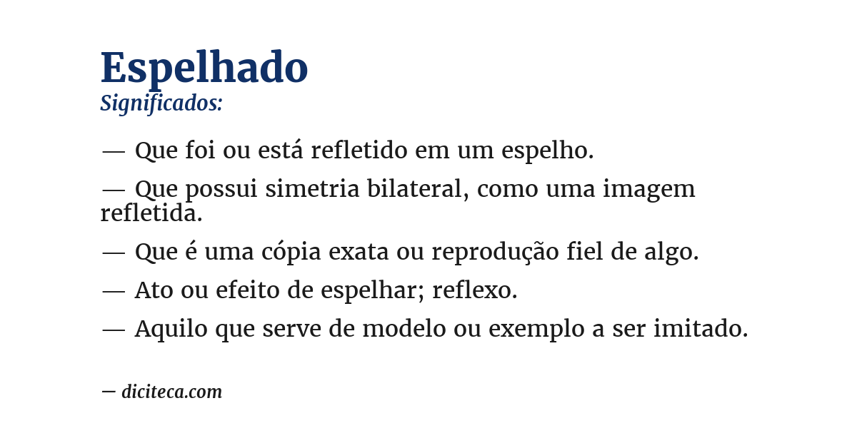 Significado de espelhado