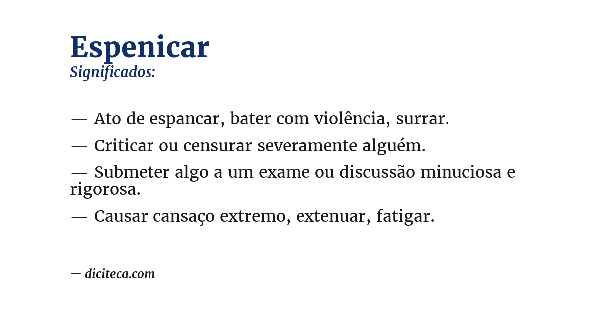 Significado de espenicar