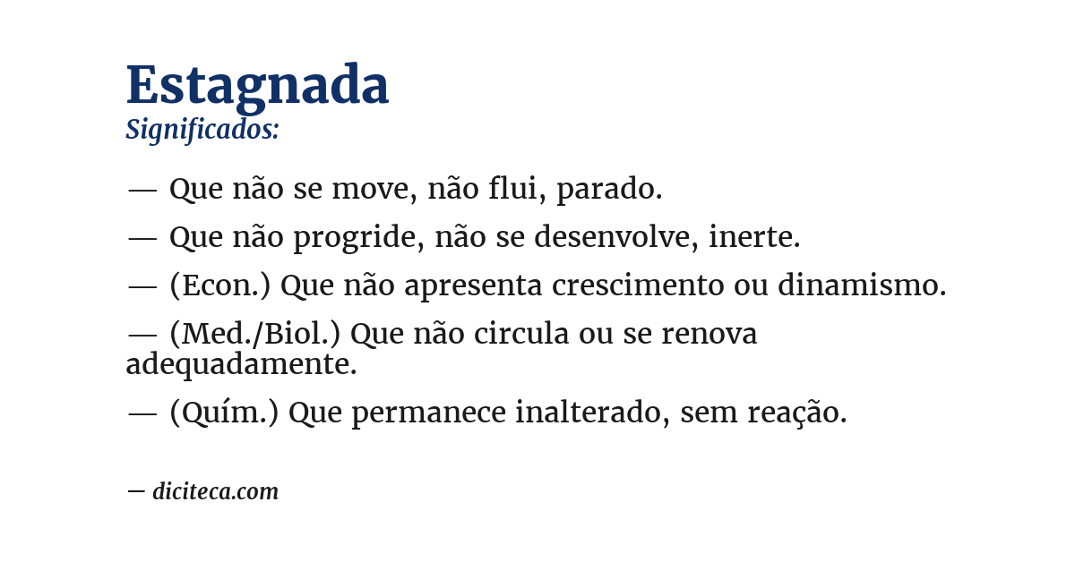 Significado de estagnada