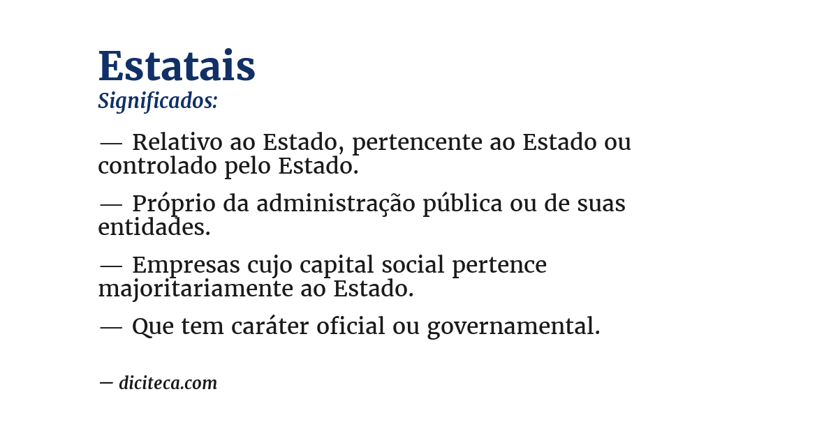 Significado de estatais