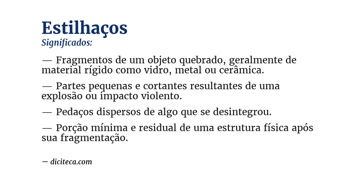 Significado de estilhaços